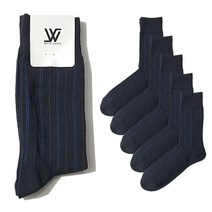 화이트샌즈 남성용 스트라이프 장목양말 6족