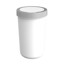 프라템 플랫 원터치 원형 휴지통 20L, 화이트, 1개