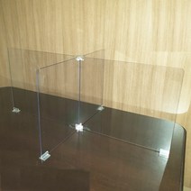 하하쇼핑 고정가능 비말차단 칸막이 4인용 십자형, 투명