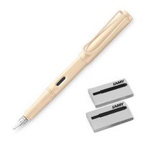 LAMY 사파리 만년필 + 잉크카트리지 2p 실속세트, EF, 크림