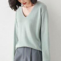 여성용 마켓A 딥브이넥 라이트 니트