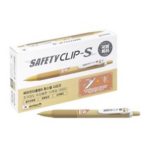 마이펜 세이프티클립 S 볼펜 0.5mm, 골드브라운, 12개