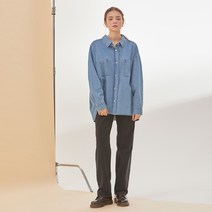 률앤와이 여성용 데님 오버사이즈 턱 셔츠
