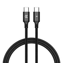 디씨네트워크 페브릭 C to C PD 고속 충전케이블 60W, BLACK, 3m