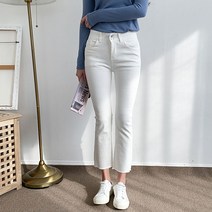 헤이진 여성용 투버튼 인밴딩 부츠컷 팬츠
