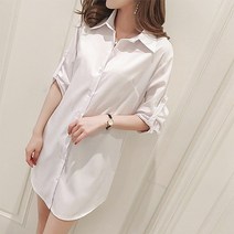 두봄 여성용 긴팔 롱 셔츠