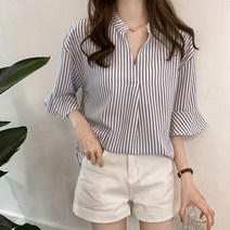 포플러앤씨 마델린 줄지 블라우스