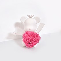 라비다 뉴 카네이션 곰돌이 석고 오너먼트 진핑크 + 석고방향제 리필 오일 3ml, 웨딩플라워