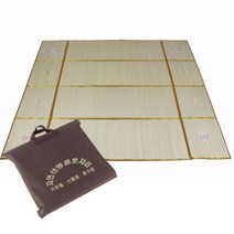 접이식 보료 CP 4단 왕골 돗자리 + 커버 세트, 단일색상(돗자리), 커버(랜덤발송)