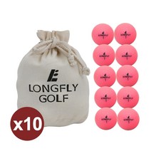 롱플라이 어드벤스 컬러 골프볼 10구+파우치, 핑크