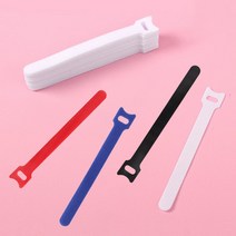 다회용 벨크로 케이블타이 30개, 흰색