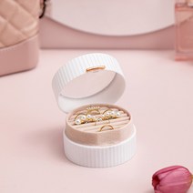 씨앤초이스 2단 마카롱 주얼리 보관함 악세사리 보석함 화장대 정리 휴대용 케이스 반지 목걸이 귀걸이, 화이트
