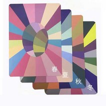 퍼스널컬러 진단 판넬 사계절 피부색 테스트 스킨 컬러, 봄 여름 가을 겨울용 도톰한 시트 4장