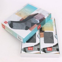아가일패턴 중목 검정 진회색 국산양말 2매