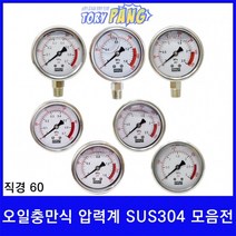 오일충만식 압력계 SUS304 판넬식 관로식 직경60 모음, 판넬식 직경60 YN60Z-3.0MPa