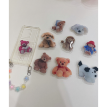 1+1 대전언니 [당일출고] 동물 캐릭터 강아지 곰돌이 아크릴 그립톡 스마트톡 핸드폰거치대 모음, 4, 4