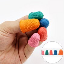 손가락골무 바느질 손가락 사무용 고무 10P 미끄럼, 핑크, 1개