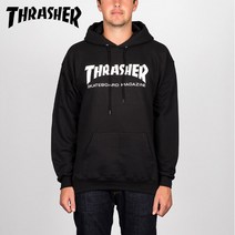 트레셔 후드티 스케이트 매거진 로고 THRASHER 블랙