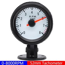 자동차 차량용 52mm 터보 부스트 미터 바/PSI 오일 압력 게이지 물/오일 온도 센서 포함 8000RPM 타코미터, 01 Tachometer Black
