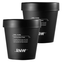 알엔더블유 포어 리파이닝 블랙마스크 모공팩 200ml, 2개