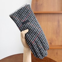 엉클룩 체크 모직 남성장갑 M096
