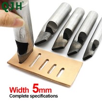 그리프 치즐 끌 5MM 너비 가죽 드릴링 헤드 스트랩 직사각형 구멍 펀칭 스틸 중공 DIY 공예 공구 153391, 5x22mm