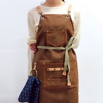 (무료 자수각인) 빈티지 바리스타 앞치마_카페 캠핑 공방 (내일출고) + 사은품(북유럽패턴 앞치마), 브라운(M), 1개
