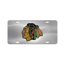 FANMATS NHL 남녀공용-성인 다이캐스트 번호판, Chicago Blackhawks, 6 x12 _Stainless Steel