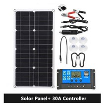 태양광패널 가정용 소형 모듈 발전기 500W 300W 100W USB 단결정 유연한 태양 전지 패널 야외 RV 태양열 100A 컨트롤러 600W 12V, 4.with 30A controller