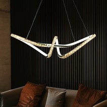 LED 비쥬 펜던트 식탁등 골드 실버 크리스탈 루프 리본 인테리어 식탁조명, 비쥬 펜던트 실버