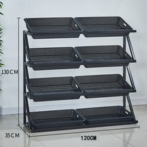 과일 매대 스탠드 선반 마트 진열대 전시대 4단 5단, 블랙 / 4단