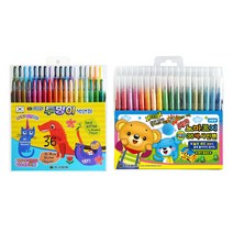 지구 투명이색연필 36색 + 지구 노마르지사인펜 36색, 1세트, 혼합색상 36색