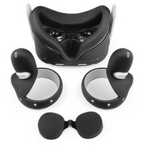 골프 VR 오큘러스Oculus Quest 2 용 VR 보호 커버 세트 액세서리 스트랩 핸들 그립이있는 터치 컨트롤러 쉘, 한개옵션1, 07 black A