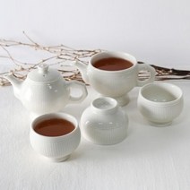 셀럽하우스 백자 3인 굽 다기세트, 기본상품