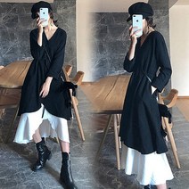 라쿤걸 빅사이즈 이너원피스가 포함된 블랙원피스 SN0462