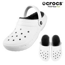 크록스 크록스 클래식 라인드 클로그 털신 화이트 203591-10M