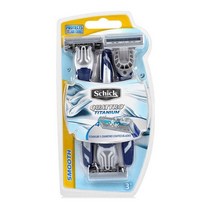 쉬크 쿼트로4 티타늄 휴대용 면도기, 3개입, 1개