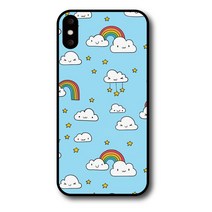 재광컴퍼니 삼성 갤럭시 A21S 전기종 하늘색 무지개 휴대폰 범퍼 케이스