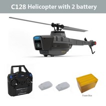 드론 입문용 가성비 카메라 C128 2.4G RC 헬리콥터 4 프로펠러 1080P 6 축 전자 자이로스코프 공기 압력 vs C127 C186 높이, [06] C128 2B Foam Box