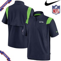 [미국정품] 607336 나이키 NFL팀 후드 맨투맨 집업 Seattle Seahawks Nike Sideline Coaches Short Sleeve Quarter-Zip Jac