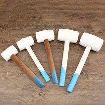 고무망치 플라스틱 타일 고정 해머 나무 손잡이가있는 니트릴 해머 헤드 내마 모성 가정용, 블랙8온스