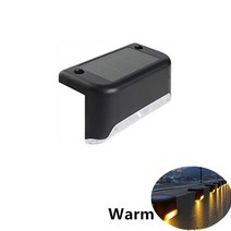 태양광전등 LED 태양광 계단 조명 방수 야외 정원 테라스 난간 풍경 램프 액세서리, [05] Black-warm light