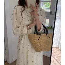 쏭포유 사선 스트랩 도트무늬 원피스 2color