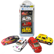 JY완구 4P 미니 자동차세트 핑크세트 다이캐스팅자동차 단체선물 미니카장난감