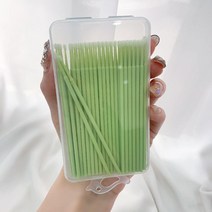 다기능 나노 면봉 네일샵 미용실 섬세작업도구 편리함 립 눈썹, 말차 그린 박스 50개