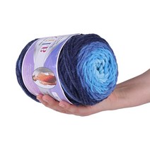 마마니트 4+1 롱바틱털실 250g 대용량실 / 맥시롱바틱실 / 롱바틱 뜨개실, 6773 블루혼합