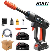 RUIYI 24V 160 Bar 무선 고압 세차기 전기 압력 세탁기 휴대용 세차, 1 x 배터리