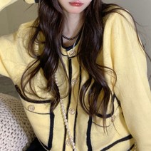 [랜덤플레이] 라인 배색 포켓 니트 가디건