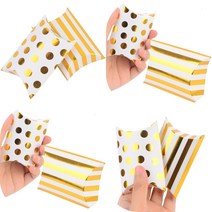 마트498 베개모양 골드 사각 기프트박스 선물함 연말선물 종이 기념일선물 답례품상자 선물케이스 머핀상자 예쁜, 스트라이프