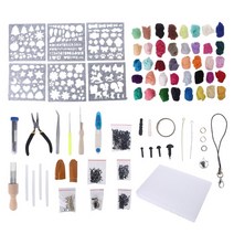 Needle Felting Tool Kit Set with 40 Colours Wool Roving Fiber Yarn for DIY Craft